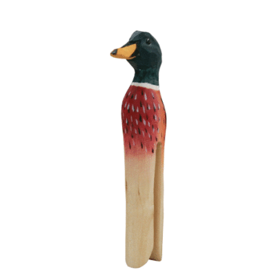 Houten wasknijper Eend