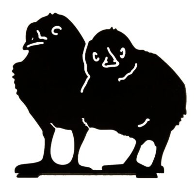 Silhouet twee kuikens