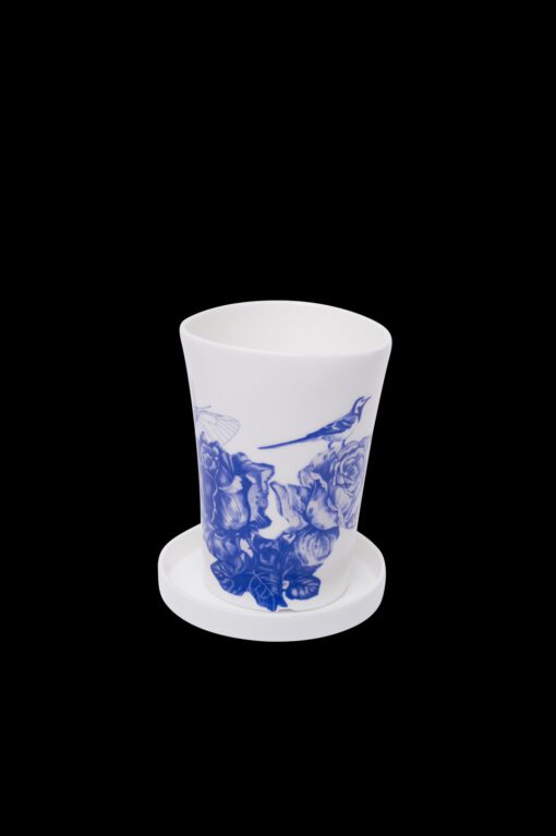 Beker Blaloos met schotel/deksel 35cl