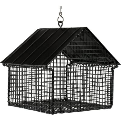 Zwart voederhuisje voor pinda's
