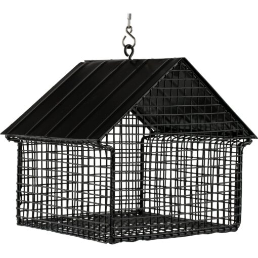 Zwart voederhuisje voor pinda's