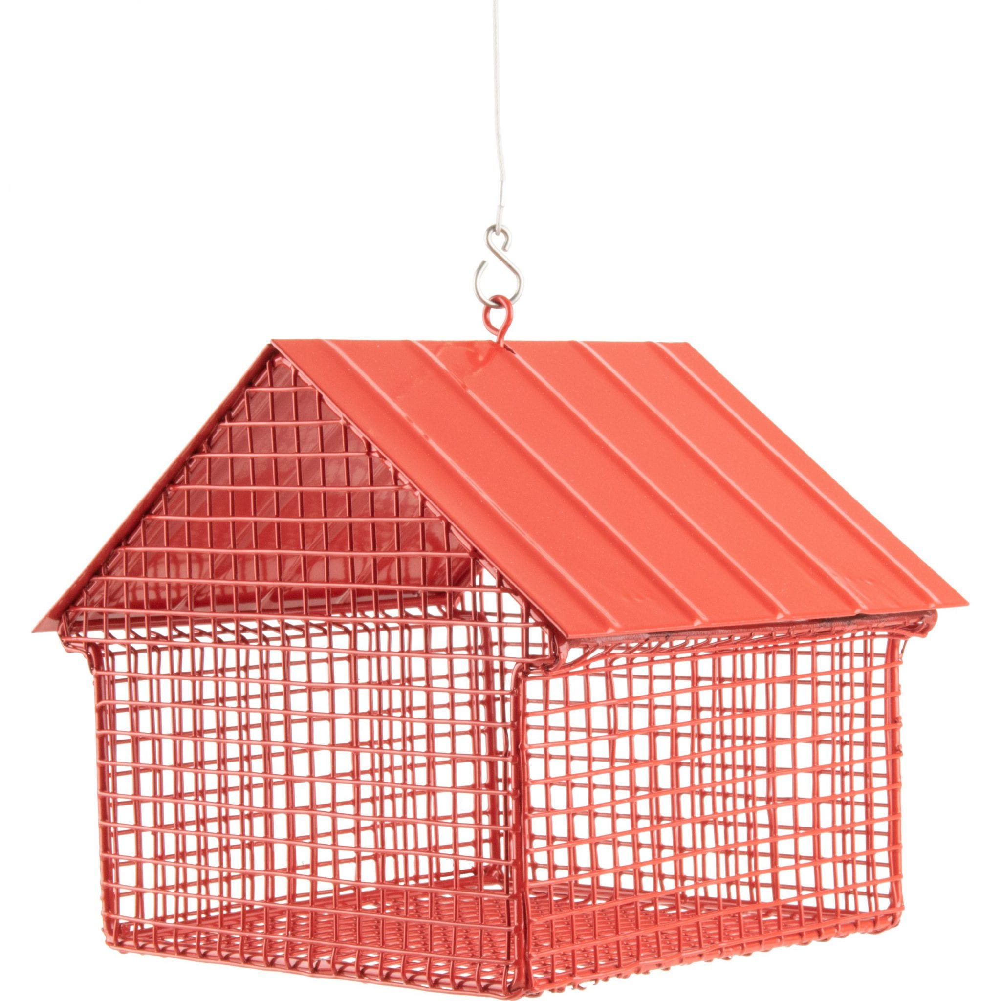 Rood voederhuisje voor pinda's